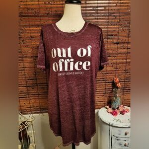 Maurices Burgundy Out of Office Tee